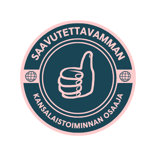 Kuva saavutettavamman kansalaistoiminnan osaaja-osaamismerkistä.